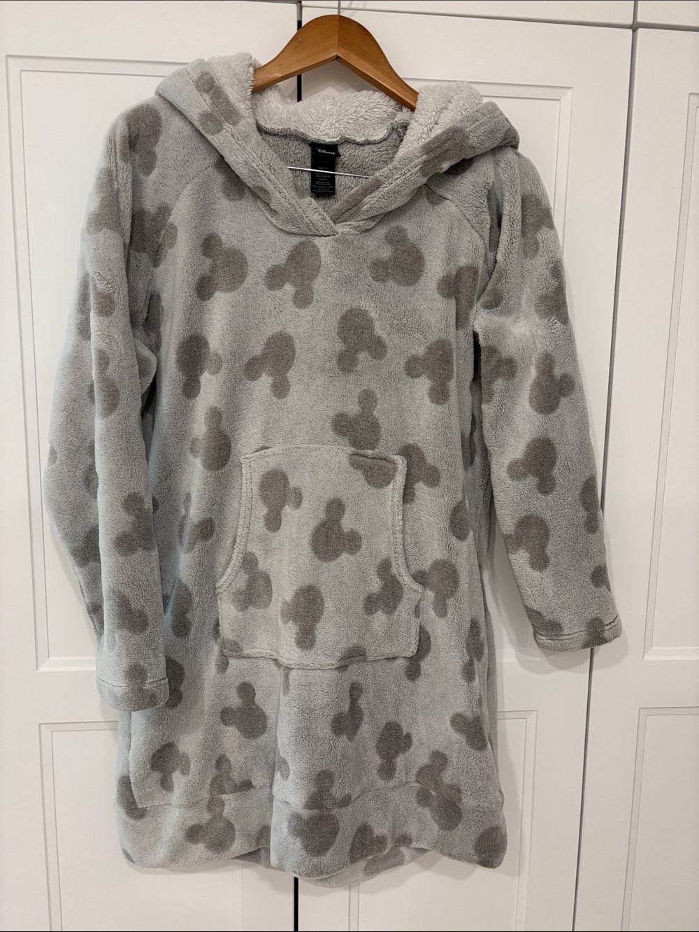 Cozy Grey Mickey Mouse Hooded Lounge Pullover - XL